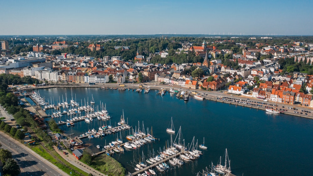 Flensburg — Blick auf die Flensburger Förde und die Altstadt