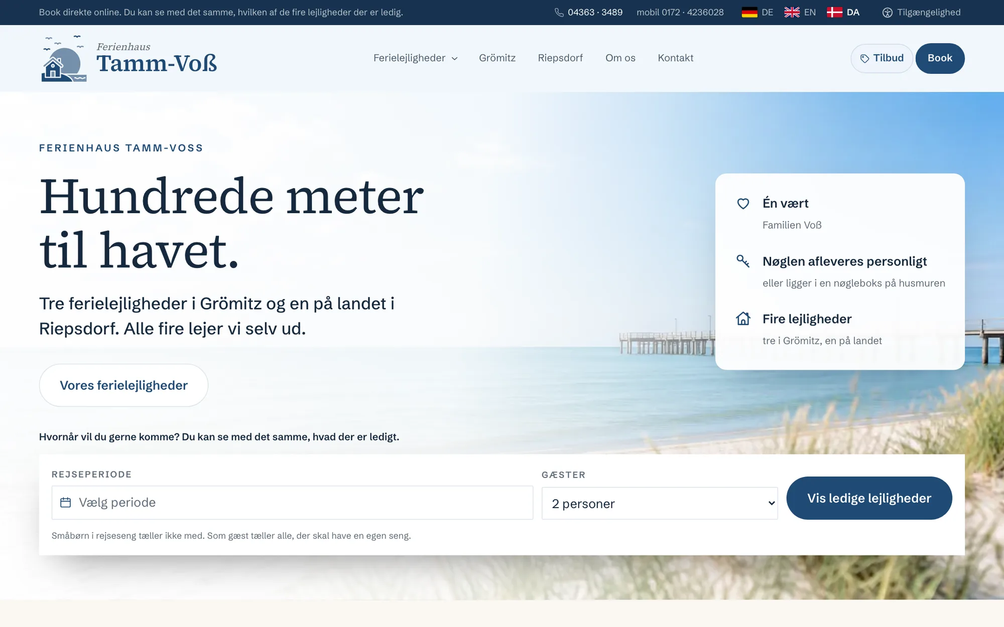 Startseite auf Dänisch