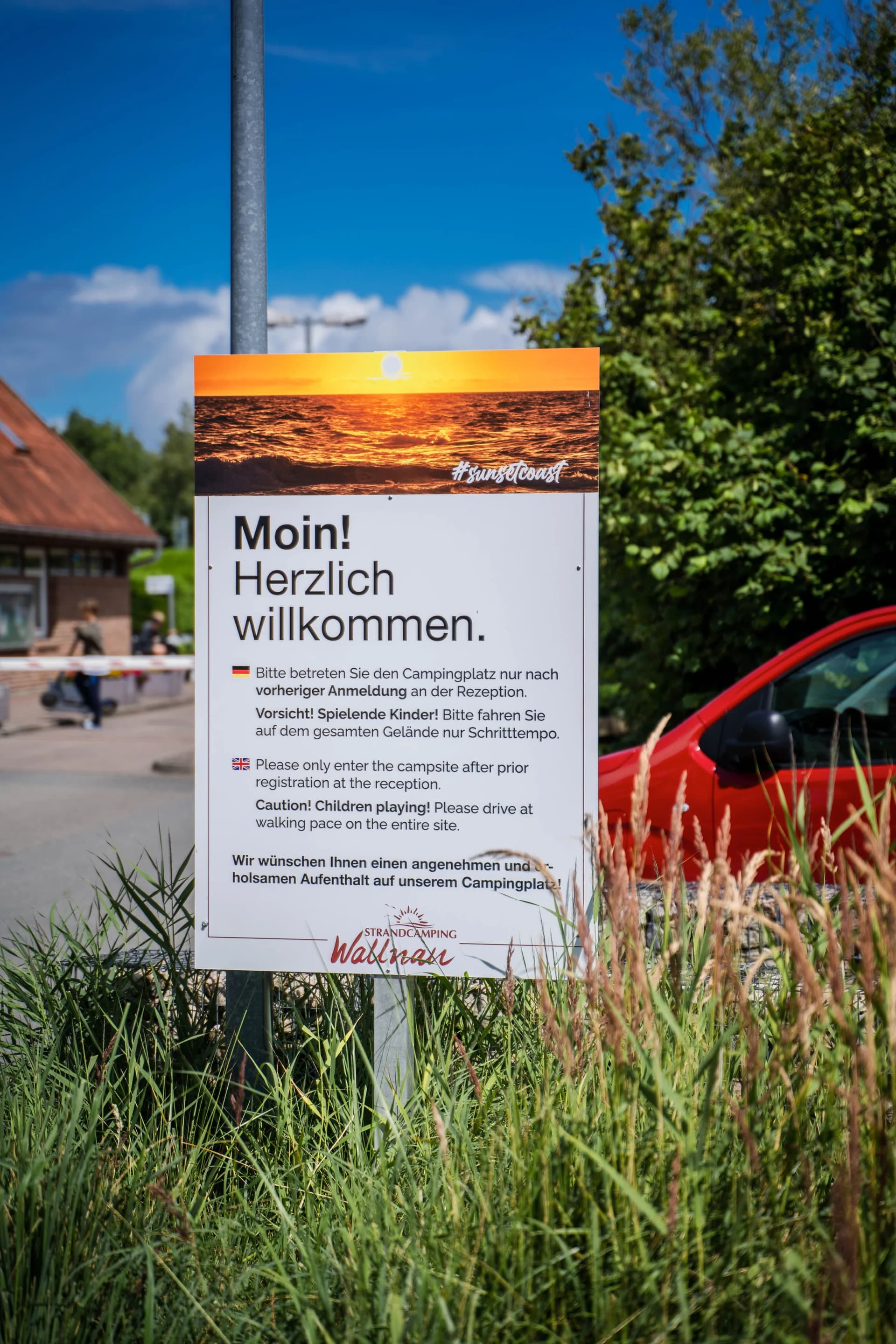 Strandcamping Wallnau: Strandbereich in der Abendsonne